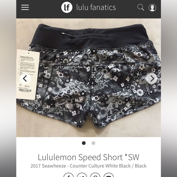 lululemon Speed Up 2.5” Shorts Size 6 Limited Edition Seawheeze 2017 - Picture 2 of 7